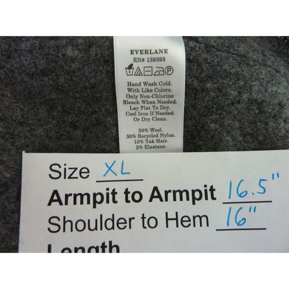 NWT Everlane Wool Blend Crop Tank Top Cami in Dark Grey XL - Picture 8 of 9